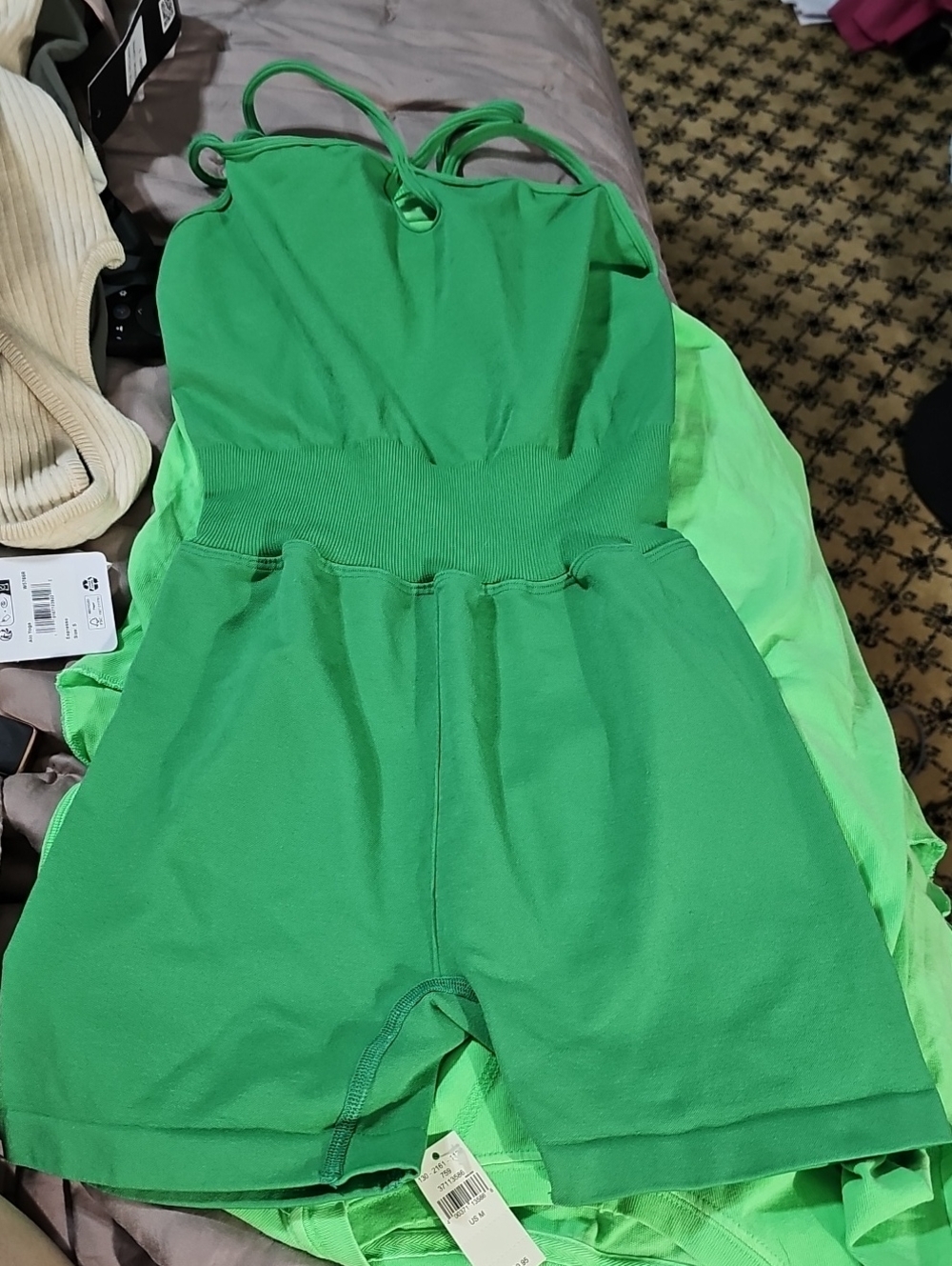 FP Movement by Free People Bright Green Girls' One-Piece Romper